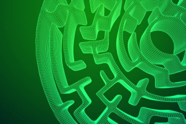 Daire labirent tel kafes düşük poli kafes İnşaat