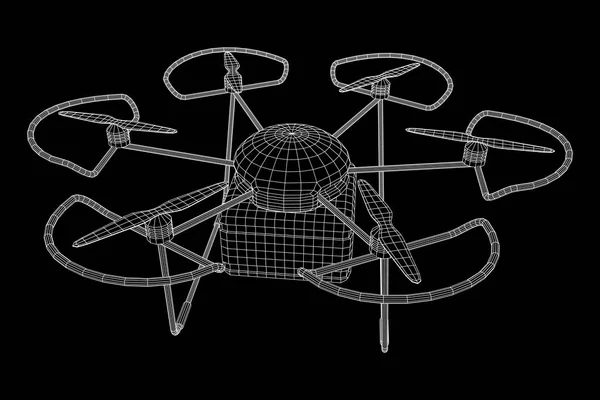 Remote control drone udara - Stok Vektor