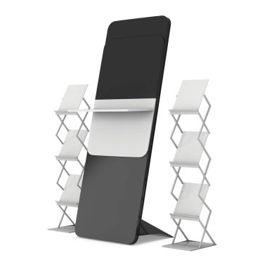 LCD ekran stand ve dergi raf.