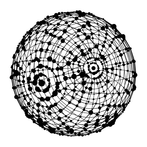 Esfera de malla Wireframe . — Vector de stock