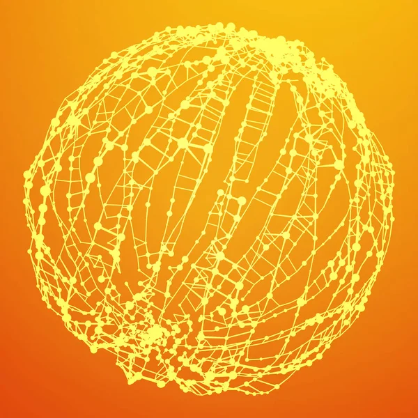 抽象的なワイヤ フレームの球 — ストックベクタ