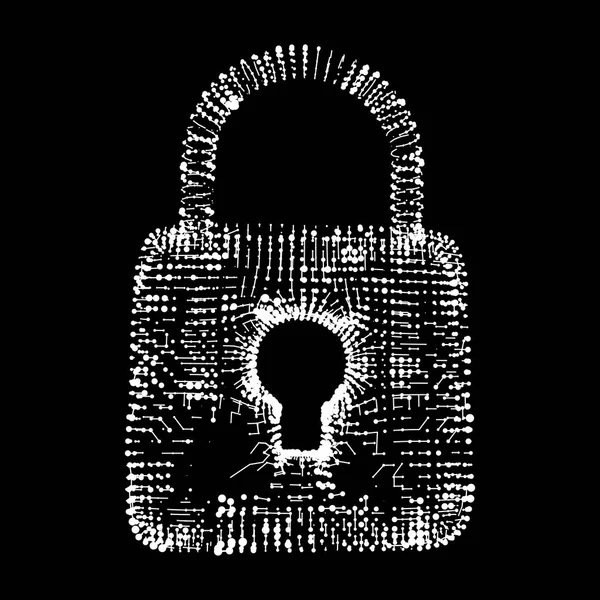 Concept de cybersécurité Padlock — Image vectorielle