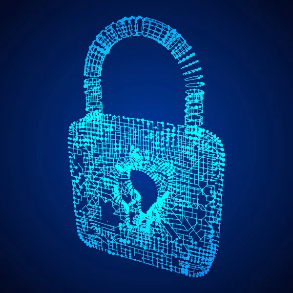 Concept de cybersécurité Padlock — Image vectorielle