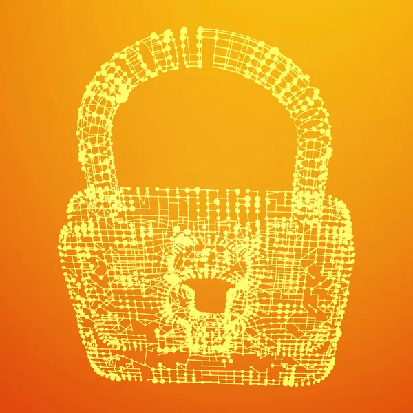 Concept de cybersécurité Padlock — Image vectorielle