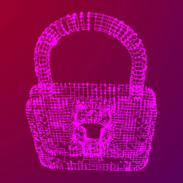 Concept de cybersécurité Padlock — Image vectorielle