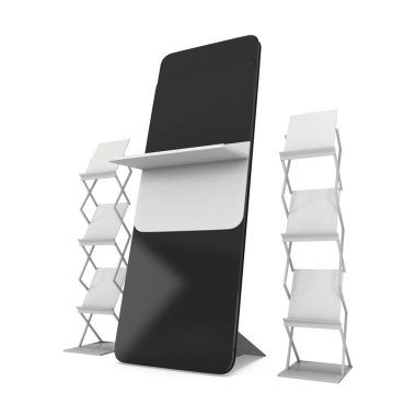 LCD ekran stand ve dergi raf.
