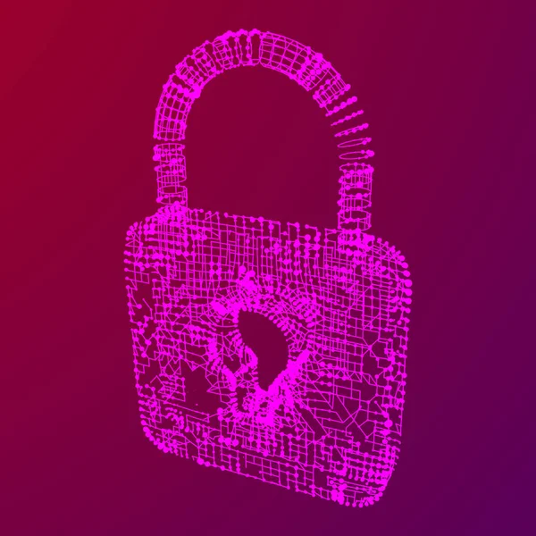 Concept de cybersécurité Padlock — Image vectorielle