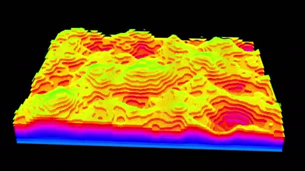 Cuadrícula de ciberespacio de paisaje de capa digital de datos grandes — Vídeos de Stock