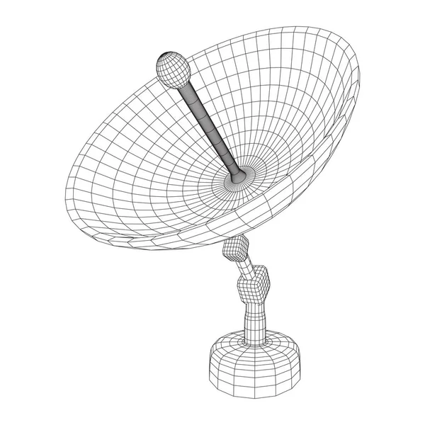 Antena parabólica wireframe vector — Vetor de Stock