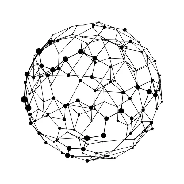 Wireframe Mesh Sphere. — Stock Vector
