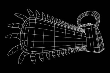 Testere tel kafes modeli vektör