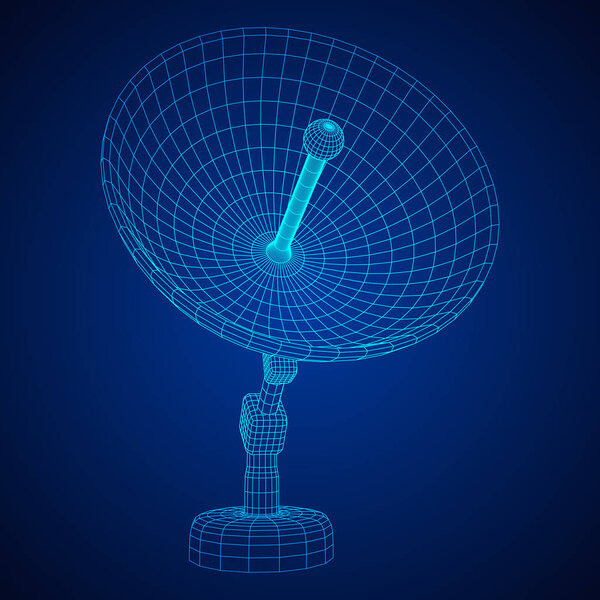 satellite dish wireframe vector