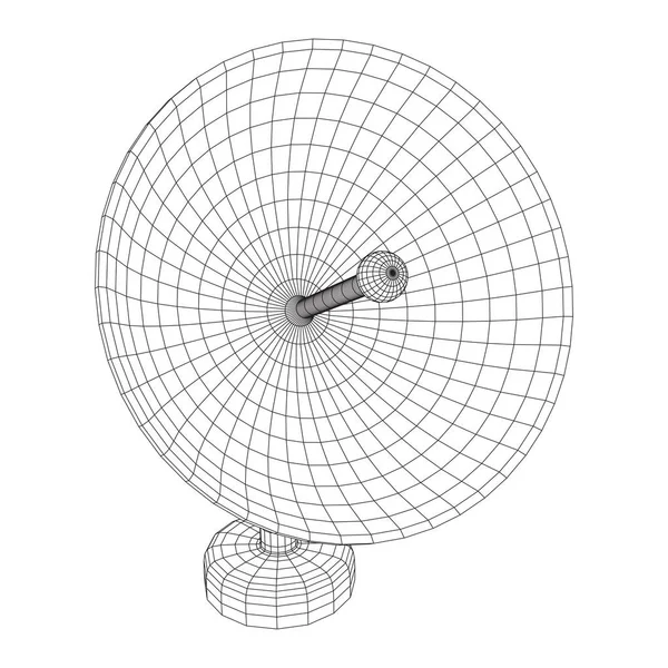 Satellit skålen wireframe vektor — Stock vektor