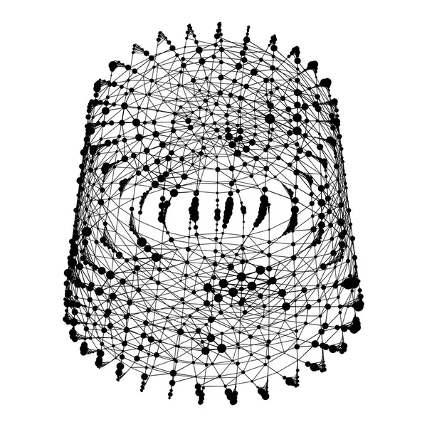 Cilindro di linee e punti — Vettoriale Stock