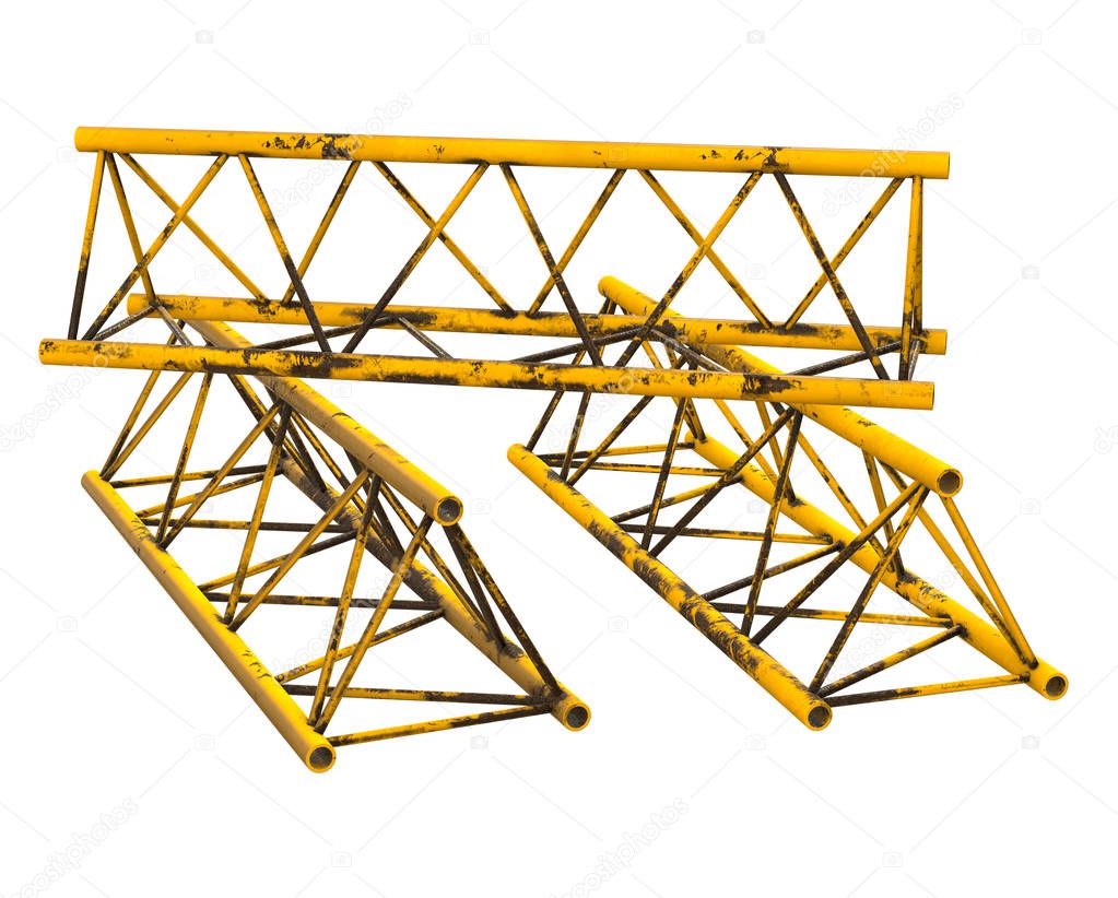 Metal truss girder element