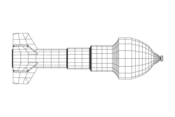 Misil, vector bomba nuclear — Vector de stock