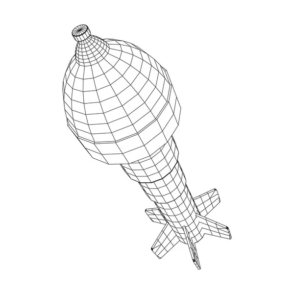 Missile, vettore di bombe nucleari — Vettoriale Stock