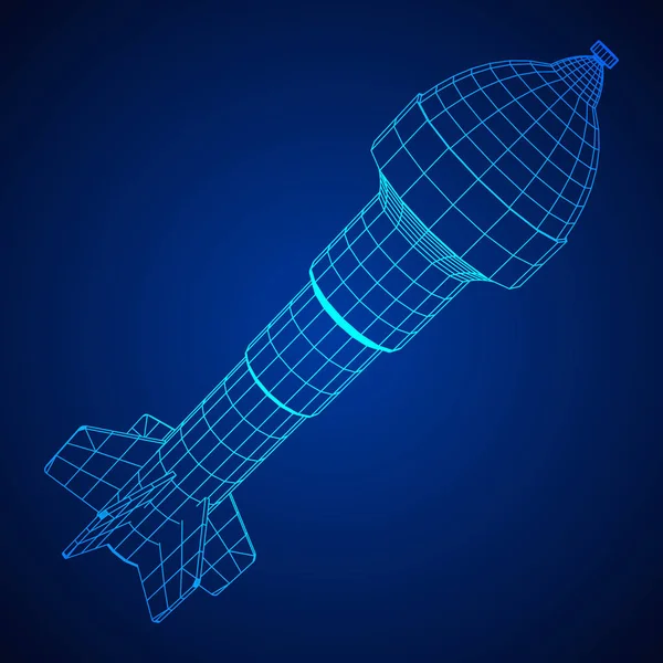 Missile, vecteur de bombe nucléaire — Image vectorielle