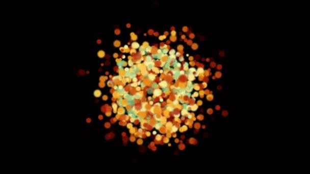 Animación de soplo de confeti colorido — Vídeos de Stock