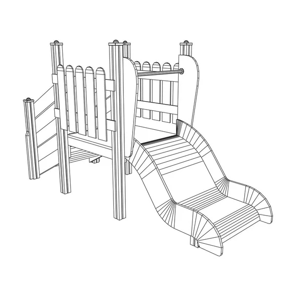 Parque infantil diapositiva wireframe — Vector de stock