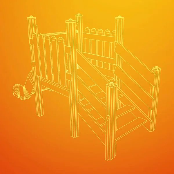 Playground slide wireframe — Stock Vector