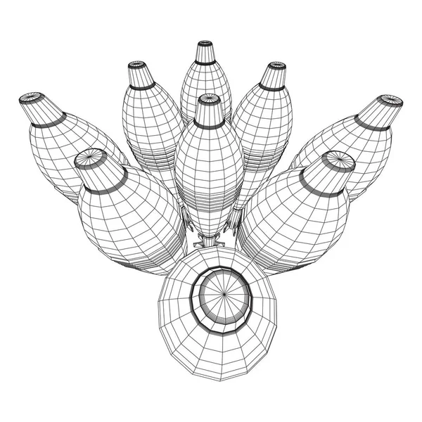 Misil, vector bomba nuclear — Archivo Imágenes Vectoriales