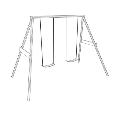 Çocuklar salıncak modeli vektör