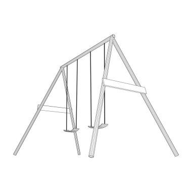 Çocuklar salıncak modeli vektör