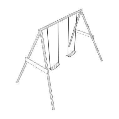 Çocuklar salıncak modeli vektör