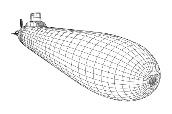 Militära ubåt vektor — Stock vektor
