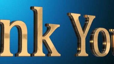 3D altın metin teşekkür mektupları