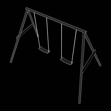 Çocuklar salıncak modeli vektör