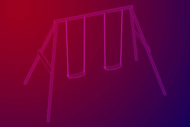 Çocuklar salıncak modeli vektör