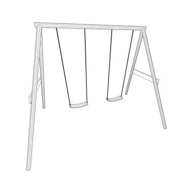 Çocuklar salıncak modeli vektör