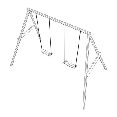 Çocuklar salıncak modeli vektör