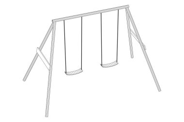 Çocuklar salıncak modeli vektör