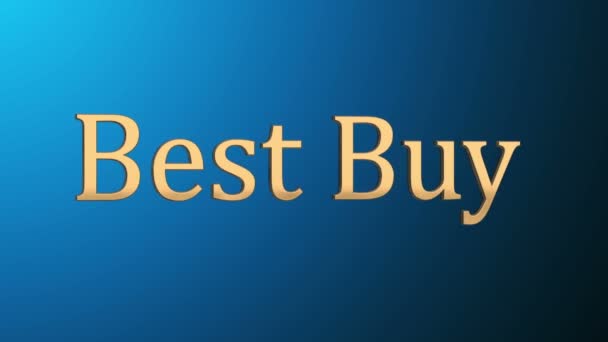 3d letras de texto de ouro melhor compra venda — Vídeo de Stock