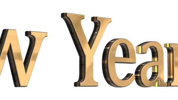 Lettres texte en or 3d Nouvel An 