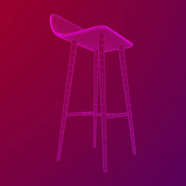 Taburete de bar muebles wireframe — Vector de stock