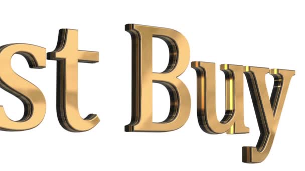 3d gold text letters best buy sale — Stock Video