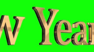 3D altın metin yılbaşı mektupları