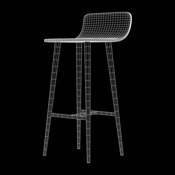 Bar stool furniture wireframe — Stock Vector