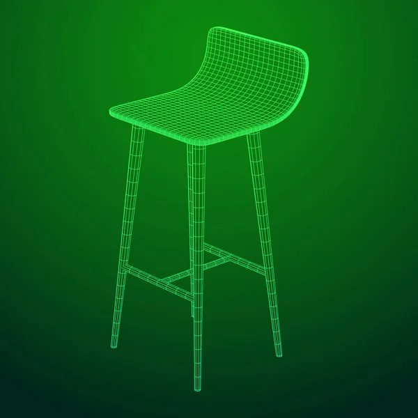 Барный стул мебели wireframe — стоковый вектор