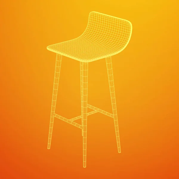 Bar cadeira móveis wireframe —  Vetores de Stock