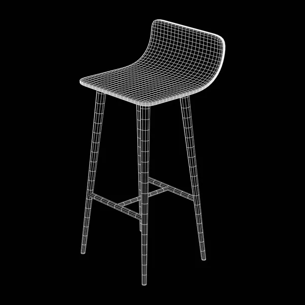 Bar stool furniture wireframe — Stock Vector