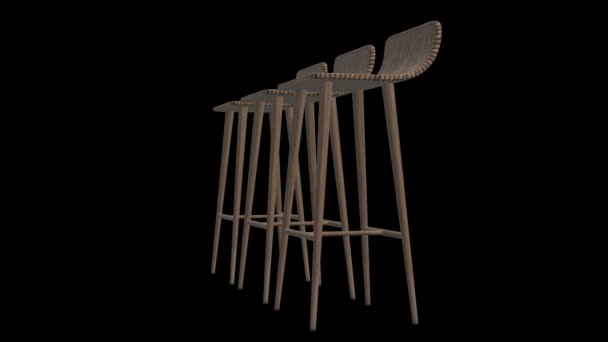 Bar muebles de taburete 3d — Vídeo de stock