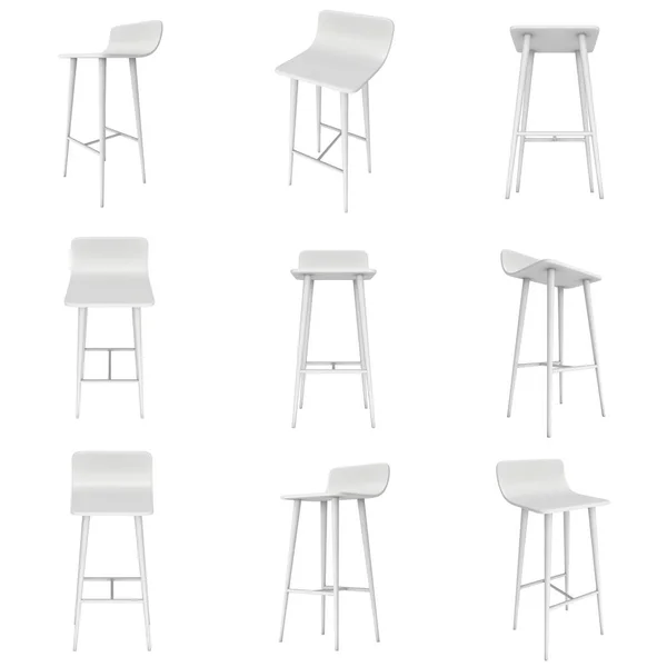 Bar stool furniture 3d — Stock Photo, Image