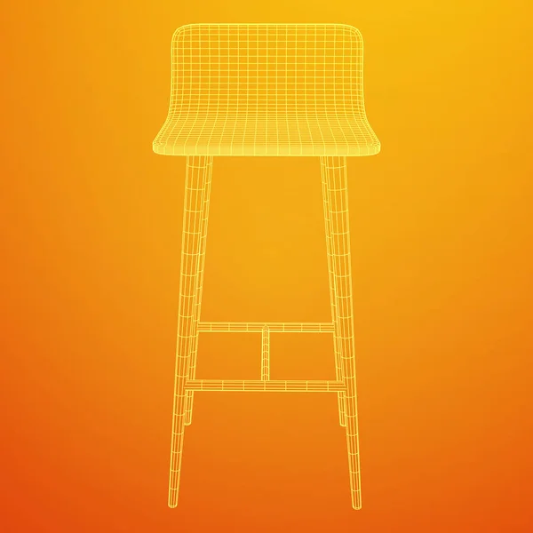 Барный стул мебели wireframe — стоковый вектор