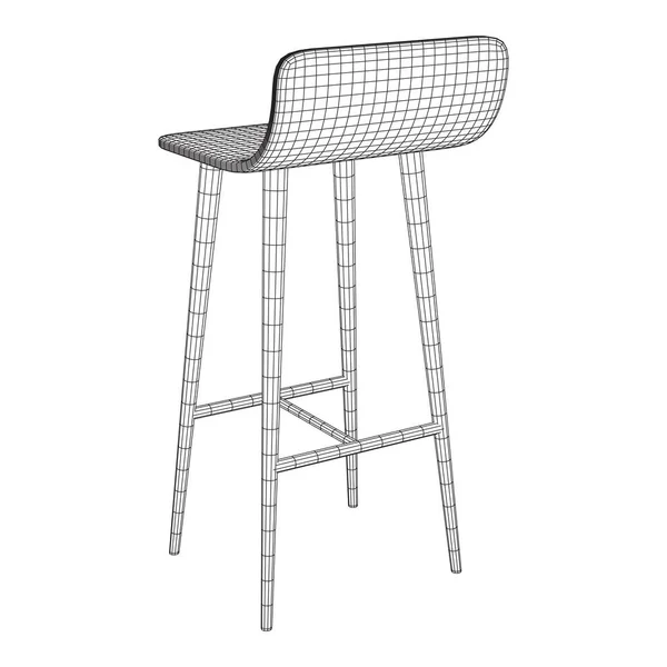 Bar stool furniture wireframe — Stock Vector