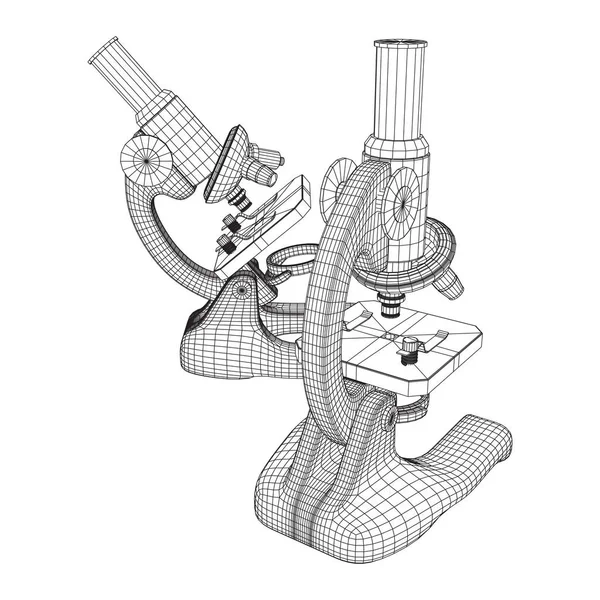 Mikroskop Biologie Schule Laborausstattung — Stockvektor